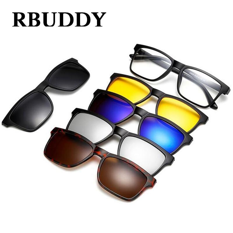 পুরুষ ও মহিলাদের জন্য ম্যাগনেটিক ক্লিপ-অন পোলারাইজড স্পোর্টস সানগ্লাস – বর্গাকার অপটিক্যাল চশমার ফ্রেম, বাড়তি টেম্পল সহ